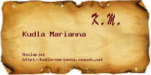 Kudla Marianna névjegykártya